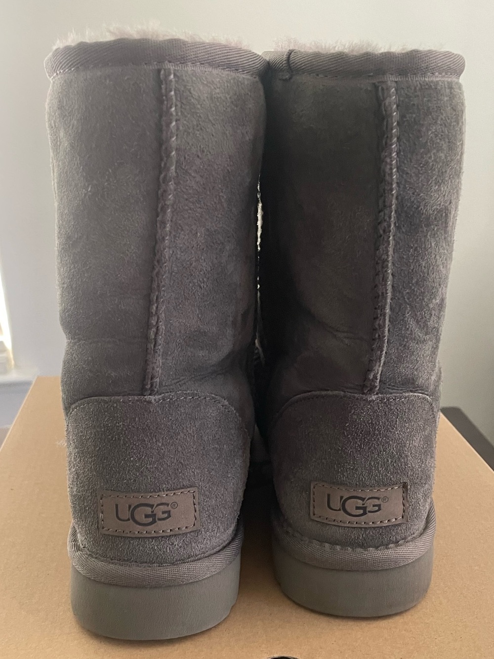 UGG Women's Classic Short Suede Boots in Gray - Picture 3 of 6